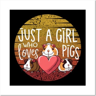 Just a Girl Who Loves Guinea Pigs Lovers Posters and Art